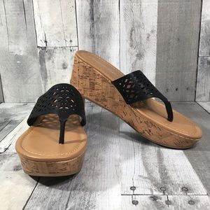 American Eagle by Payless Thong Cork Wedge Sandals